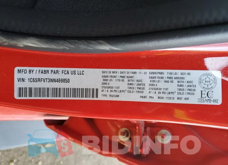 1C6SRFVT3NN469850 Photo# 13