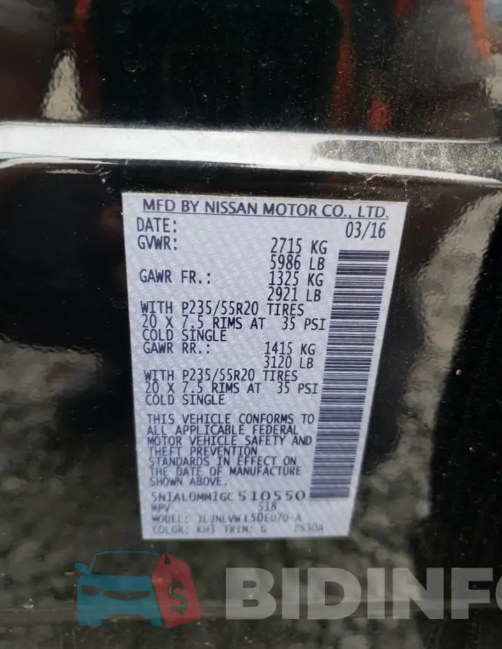 5N1AL0MM1GC510550 Photo# 14