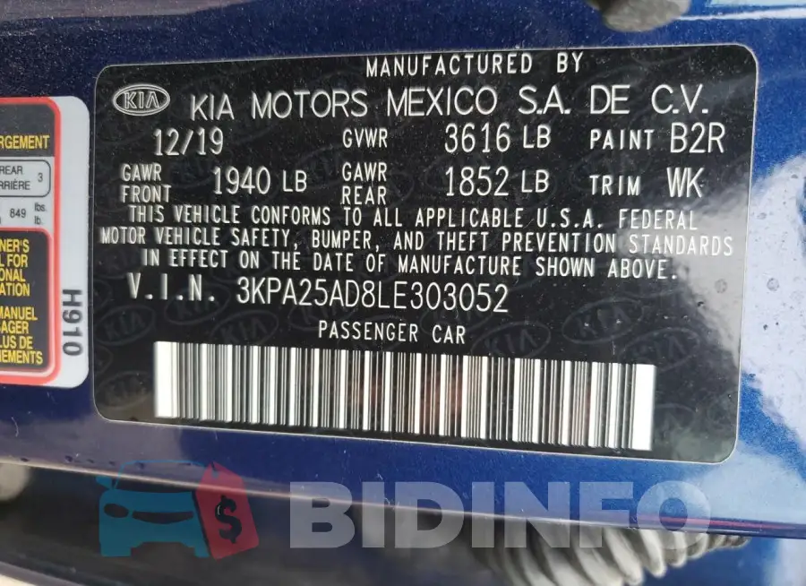 3KPA25AD8LE303052 Photo# 12