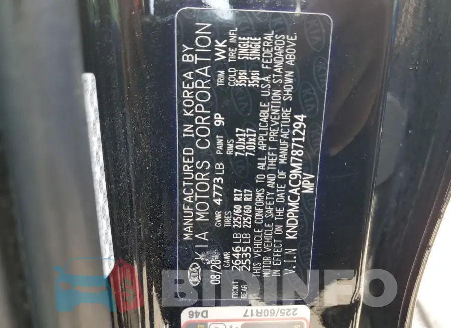KNDPMCAC9M7871294 Photo# 13