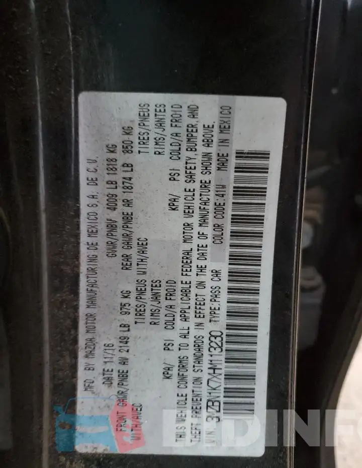 3MZBN1K7XHM113230 Photo# 12