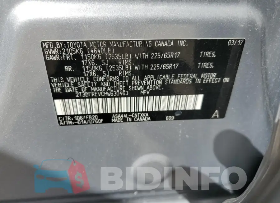 2T3BFREV0HW630463 Photo# 14