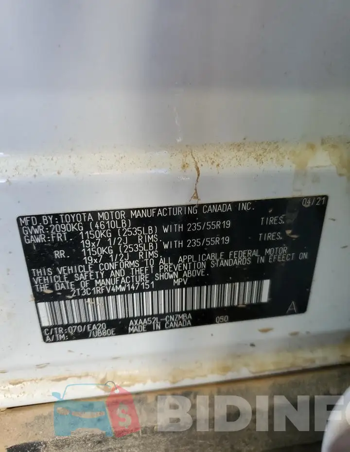 2T3C1RFV4MW147151 Photo# 14