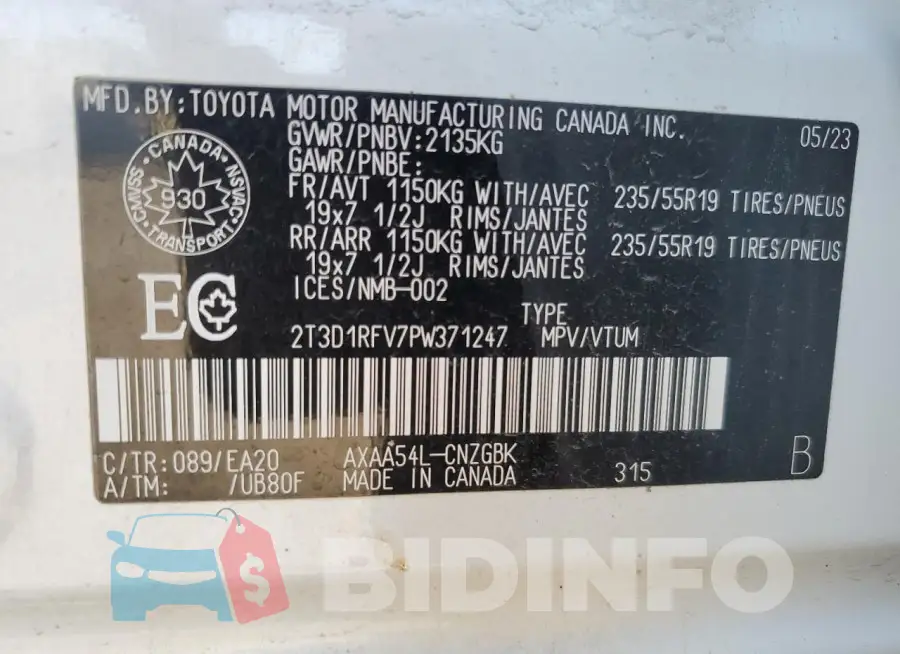 2T3D1RFV7PW371247 Photo# 14