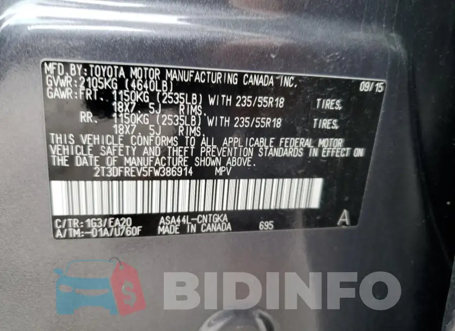 2T3DFREV5FW386914 Photo# 13