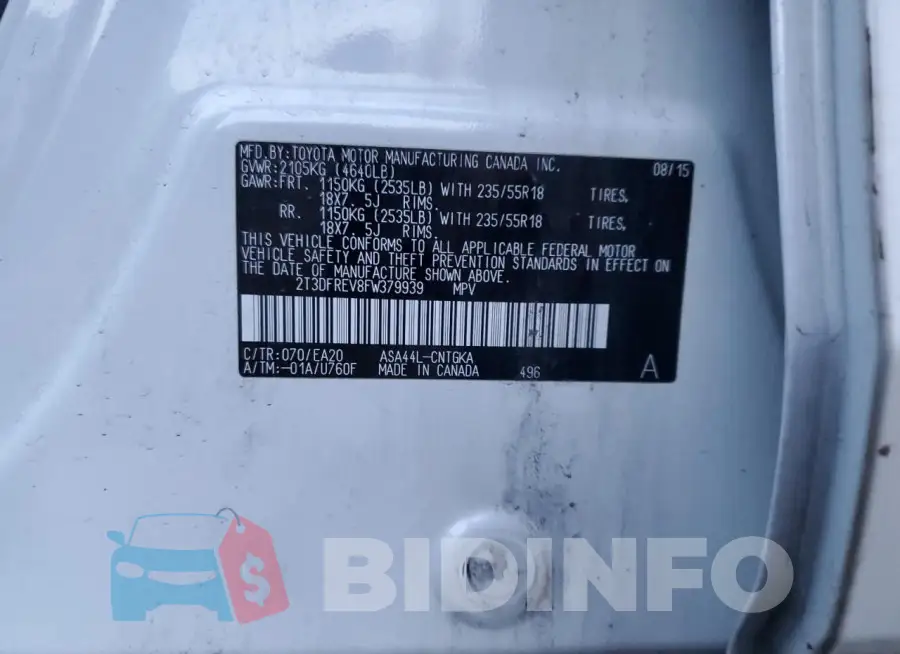 2T3DFREV8FW379939 Photo# 13