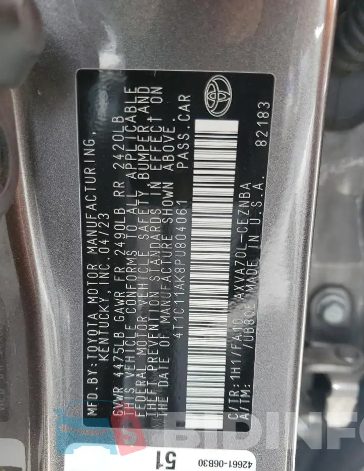 4T1C11AK8PU804061 Photo# 12