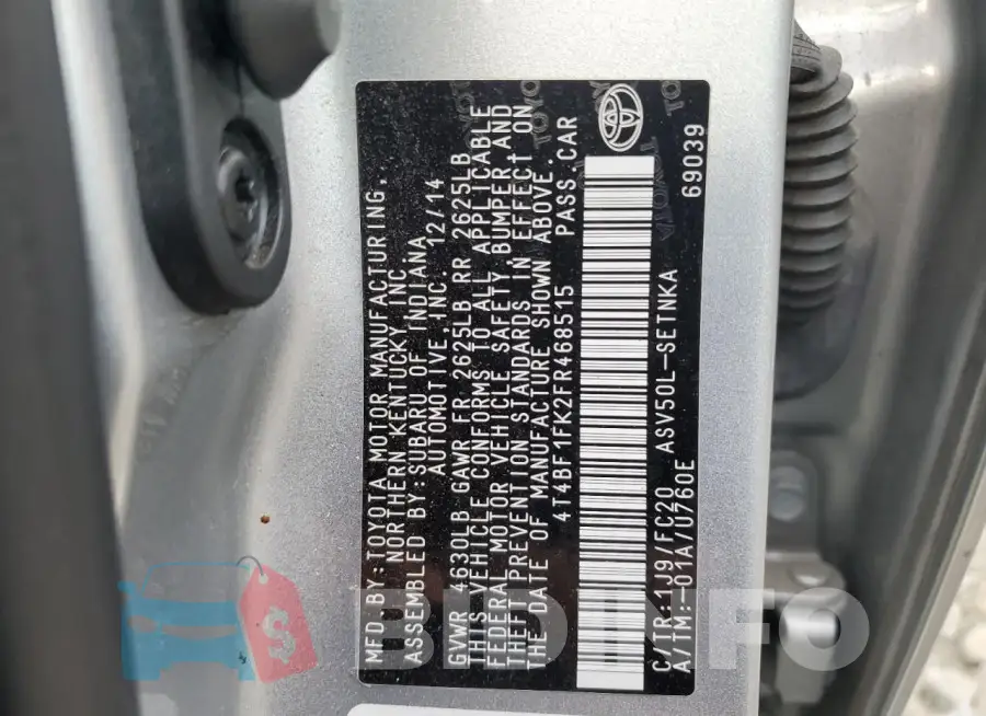4T4BF1FK2FR468515 Photo# 12