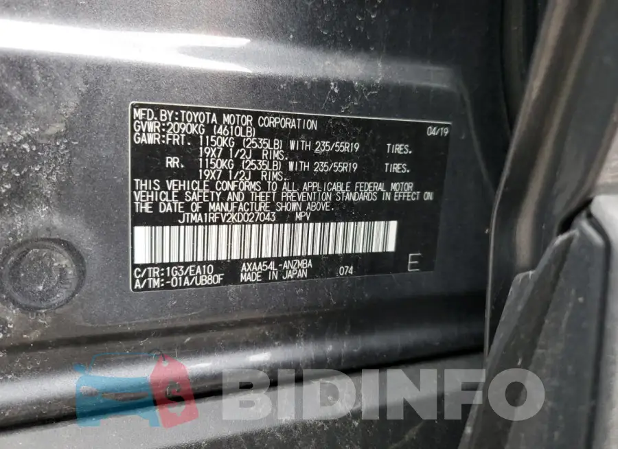 JTMA1RFV2KD027043 Photo# 14