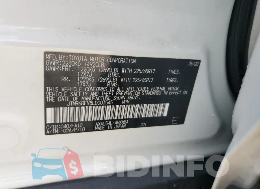 JTMR6RFV8LD003545 Photo# 13
