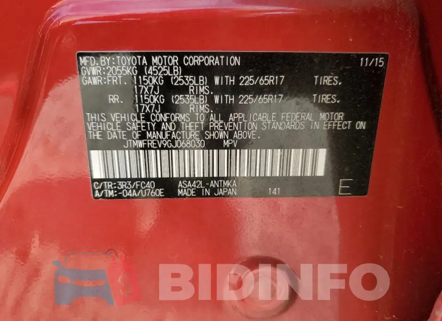 JTMWFREV9GJ068030 Photo# 13