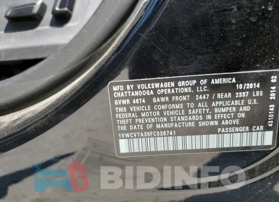1VWCV7A35FC036741 Photo# 12
