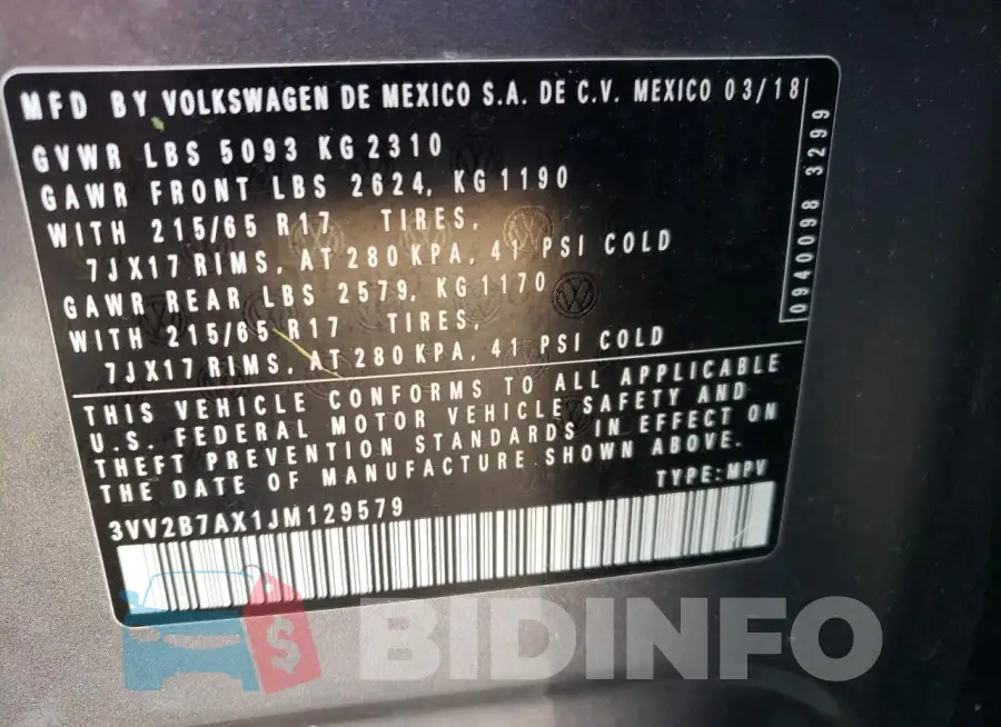 3VV2B7AX1JM129579 Photo# 13