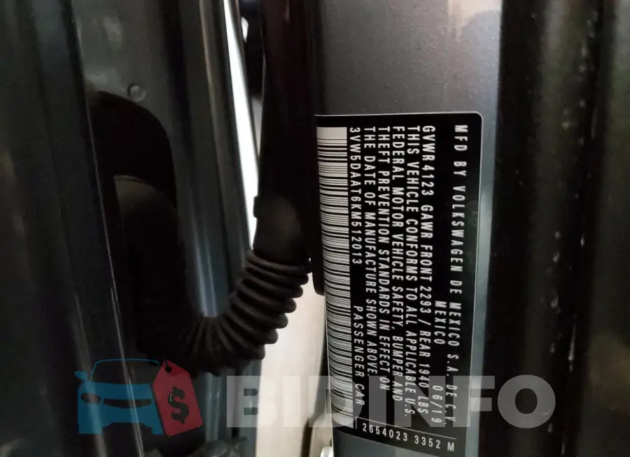 3VW5DAAT6KM512013 Photo# 13