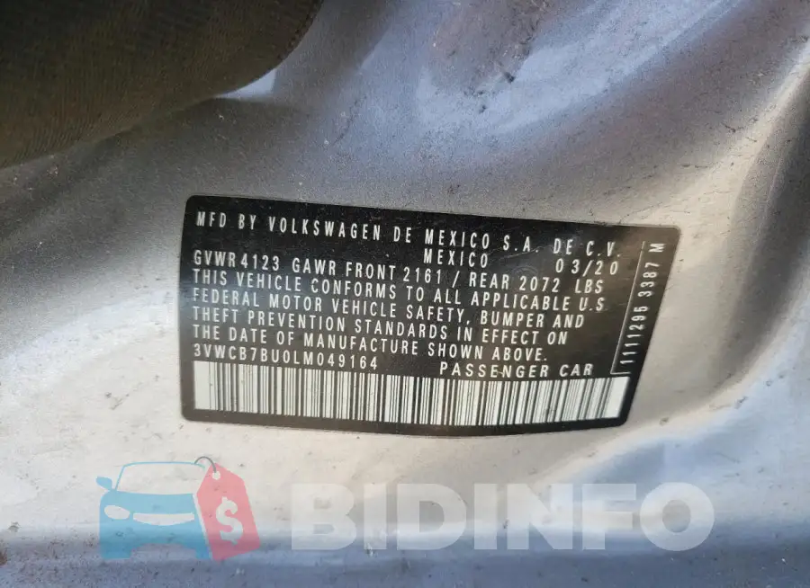 3VWCB7BU0LM049164 Photo# 13