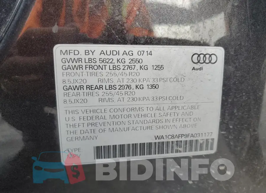 WA1C8AFP9FA031177 Photo# 13