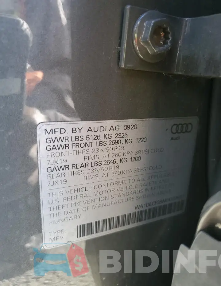 WA1DECF39M1020831 Photo# 12