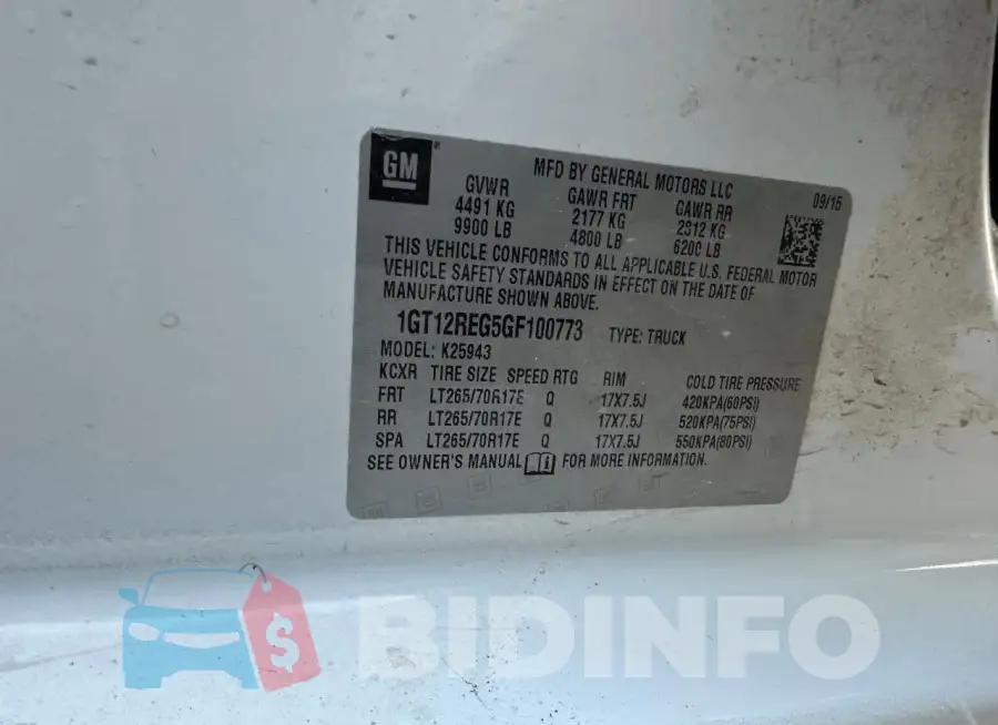 1GT12REG5GF100773 Photo# 10