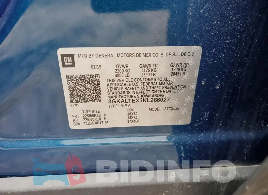 3GKALTEX3KL266027 Photo# 13