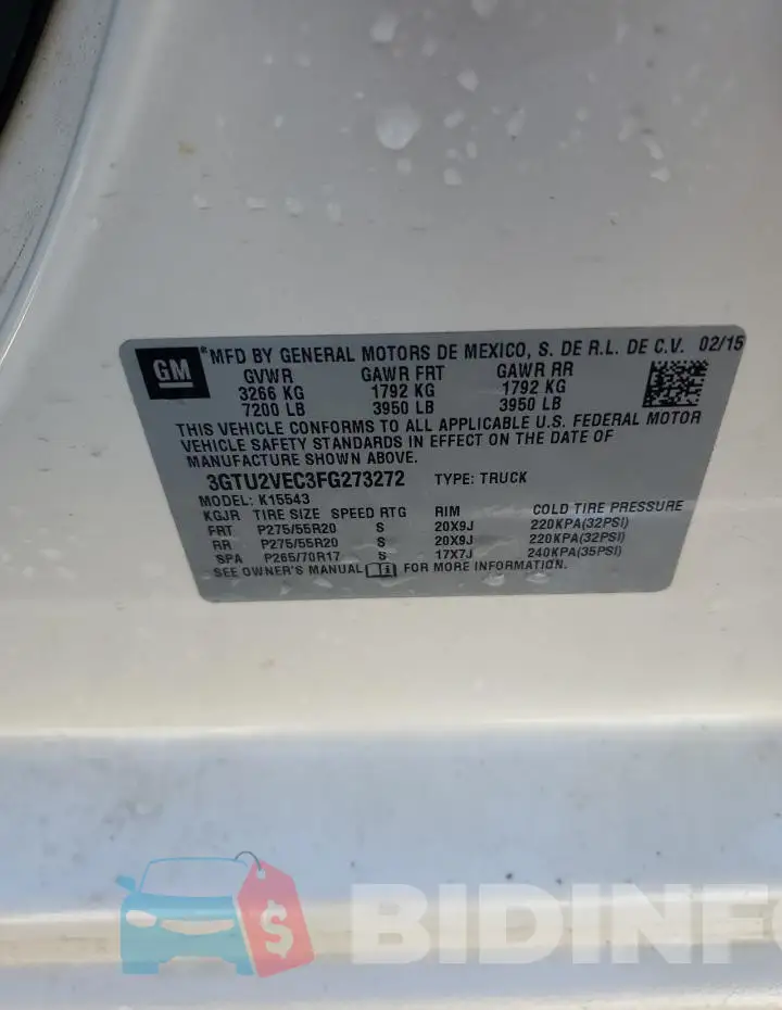 3GTU2VEC3FG273272 Photo# 12