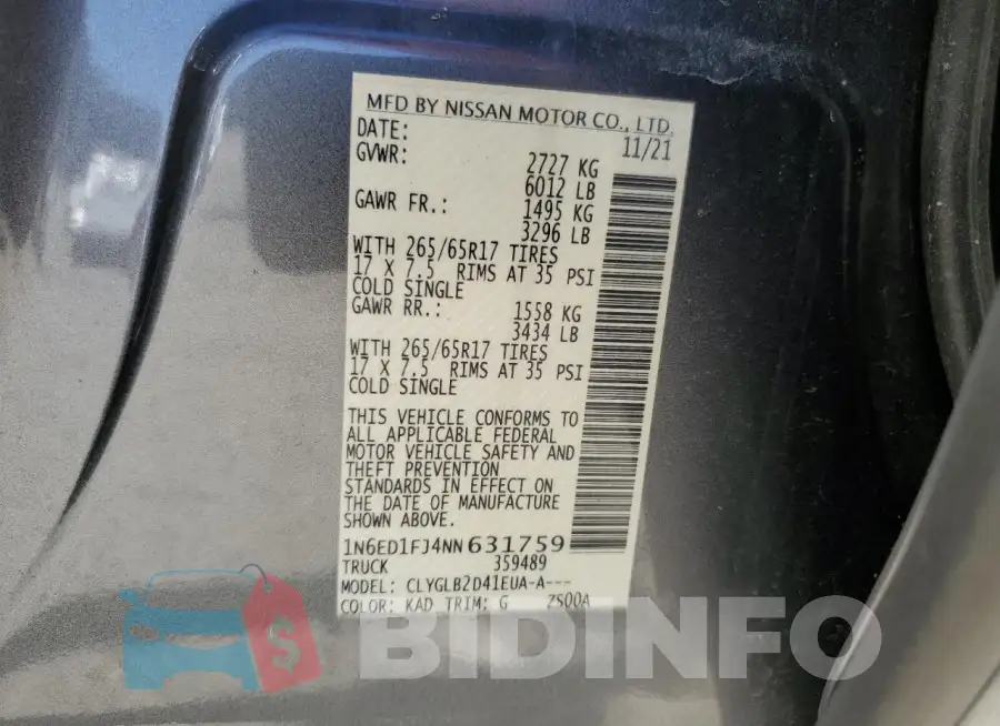 1N6ED1FJ4NN631759 Photo# 12
