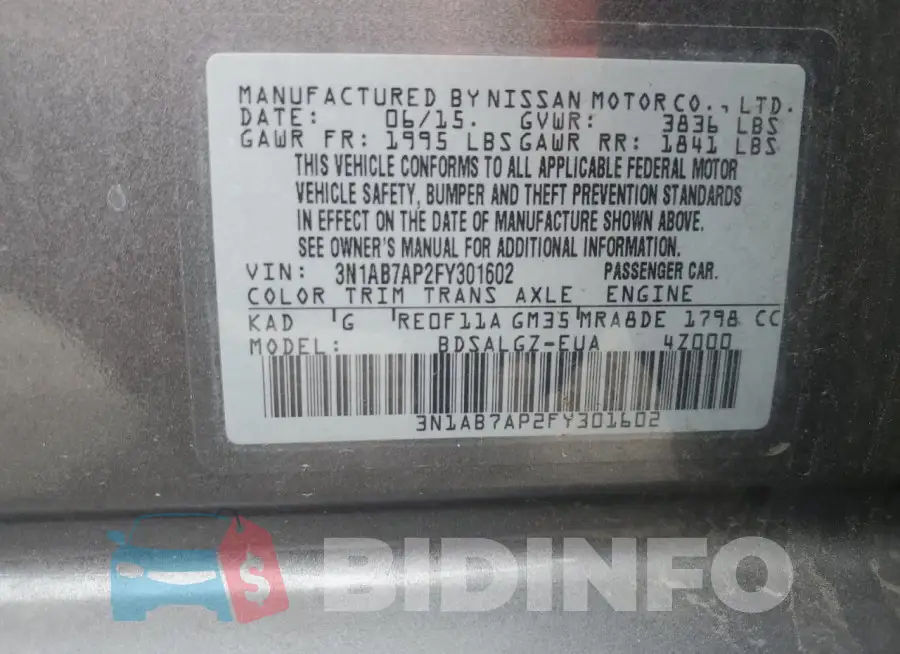 3N1AB7AP2FY301602 Photo# 12