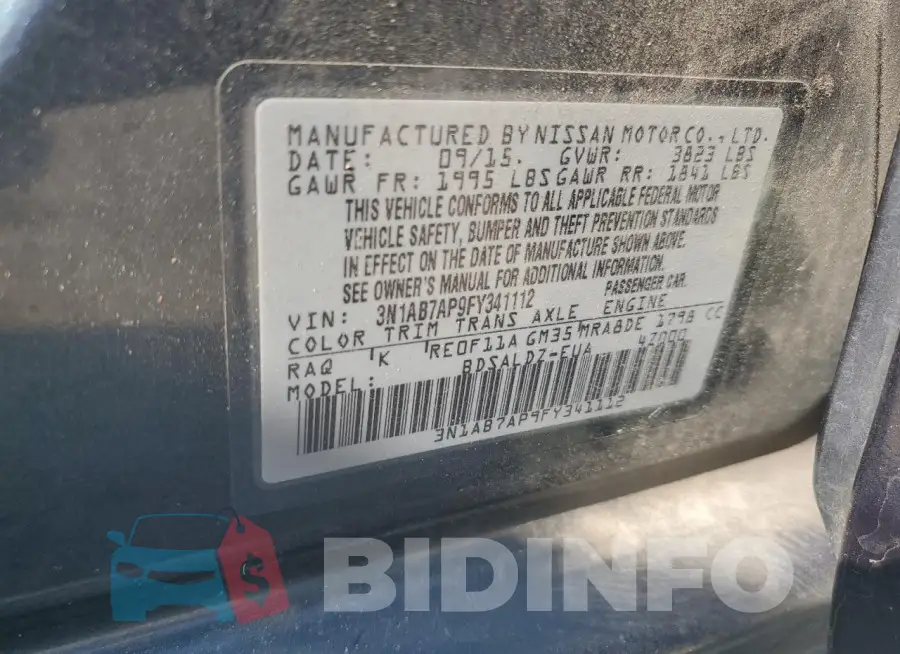 3N1AB7AP9FY341112 Photo# 13