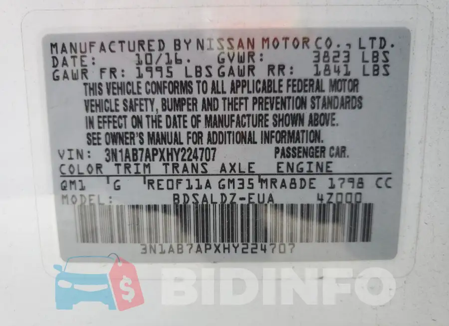 3N1AB7APXHY224707 Photo# 12