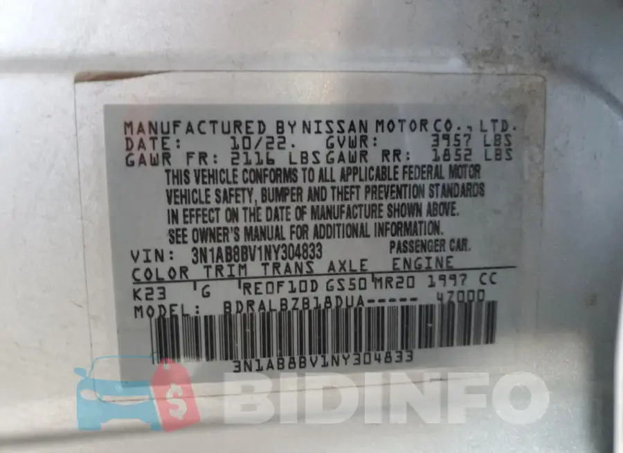 3N1AB8BV1NY304833 Photo# 13