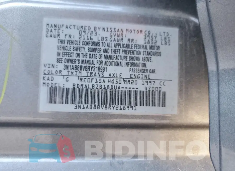 3N1AB8BV8RY218991 Photo# 12