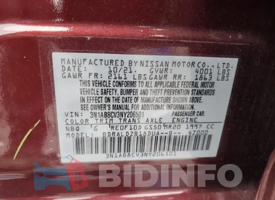 3N1AB8CV3NY206501 Photo# 12