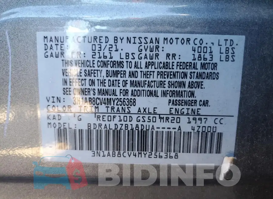 3N1AB8CV4MY256368 Photo# 12