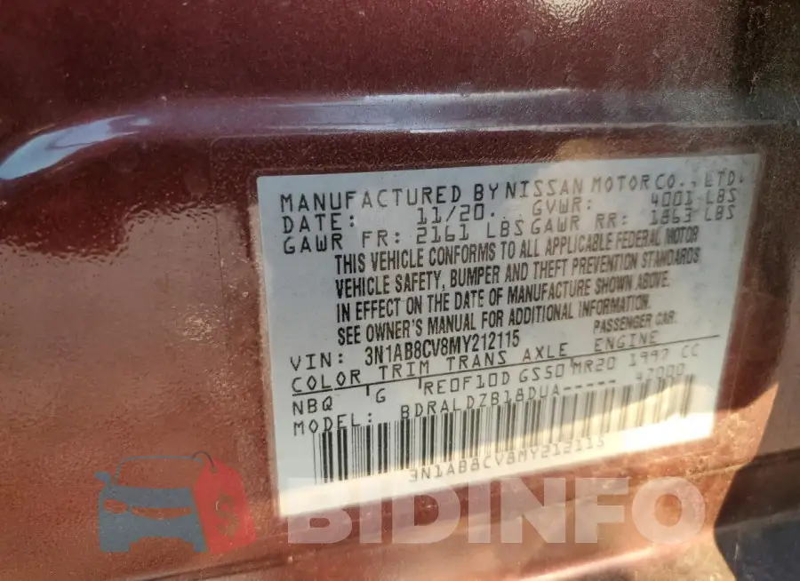 3N1AB8CV8MY212115 Photo# 13