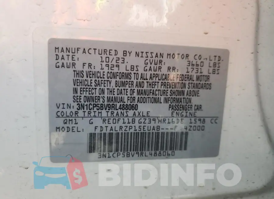 3N1CP5BV9RL488060 Photo# 14