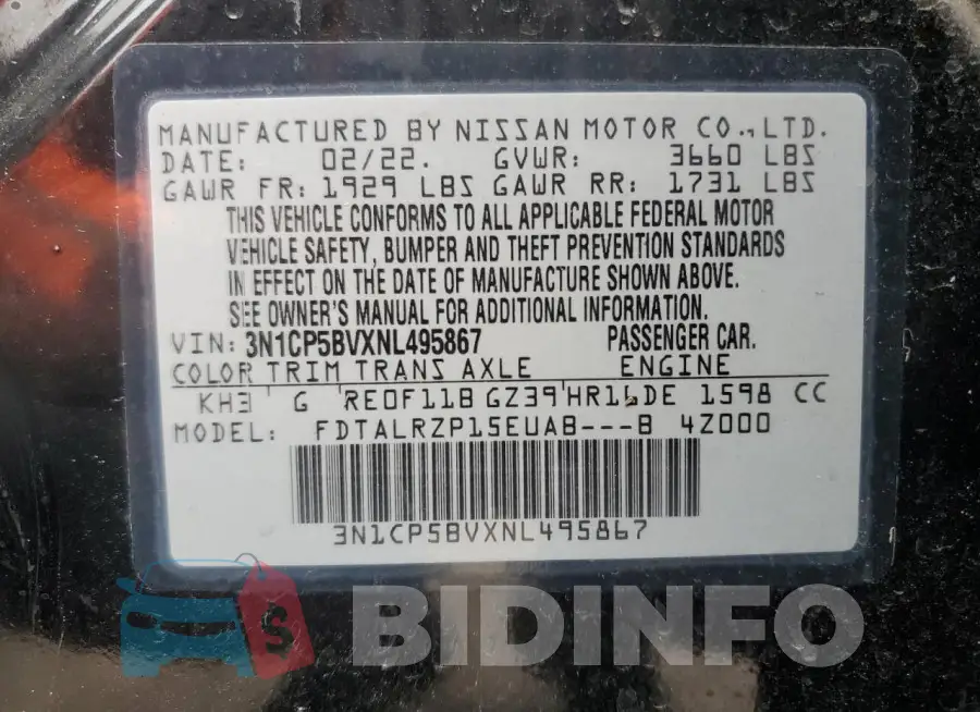 3N1CP5BVXNL495867 Photo# 13