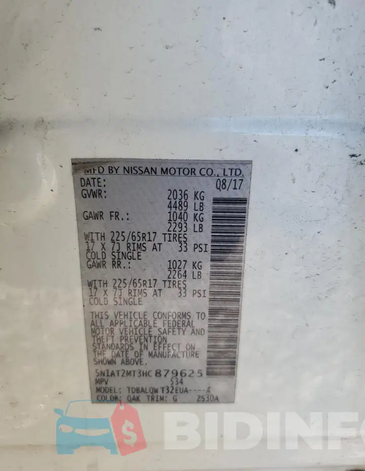 5N1AT2MT3HC879625 Photo# 13