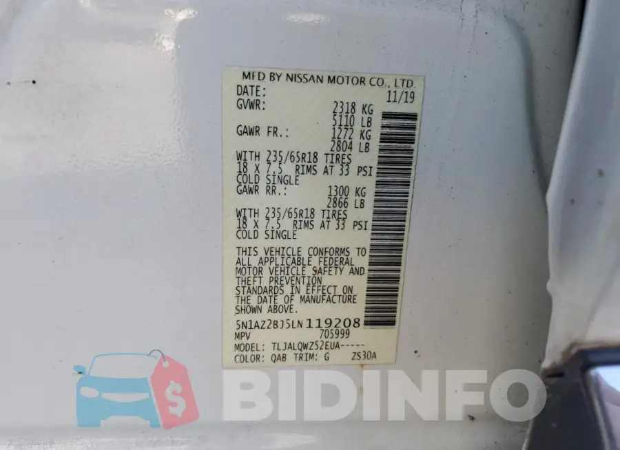 5N1AZ2BJ5LN119208 Photo# 13