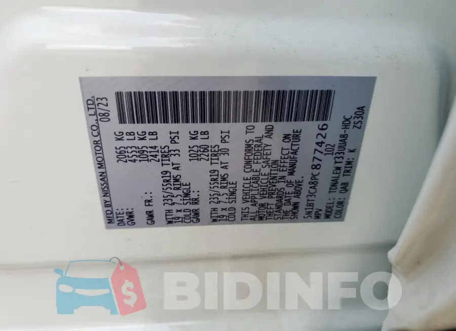 5N1BT3CA8PC877426 Photo# 12