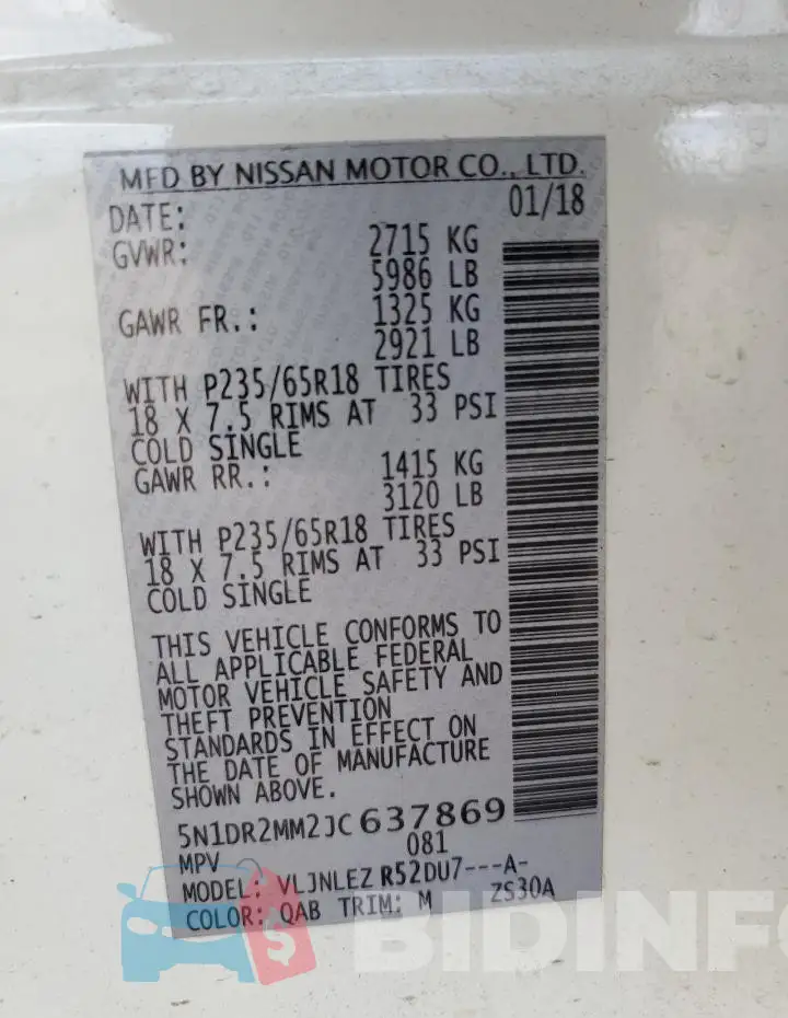 5N1DR2MM2JC637869 Photo# 13