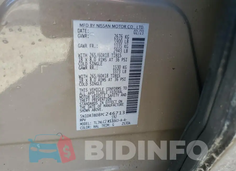 5N1DR3BD8PC246713 Photo# 14