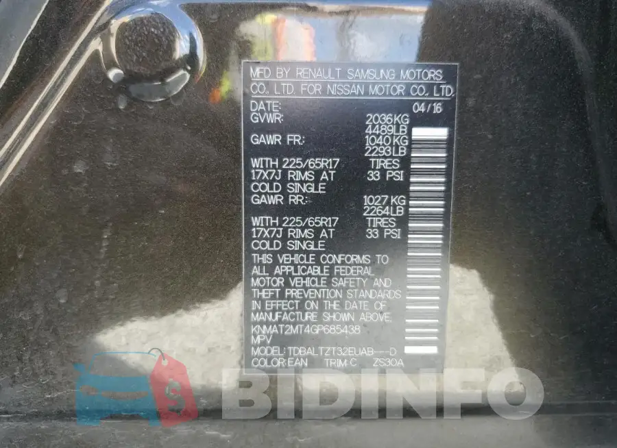 KNMAT2MT4GP685438 Photo# 13