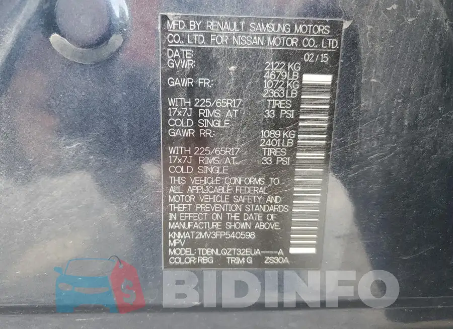 KNMAT2MV3FP540598 Photo# 13