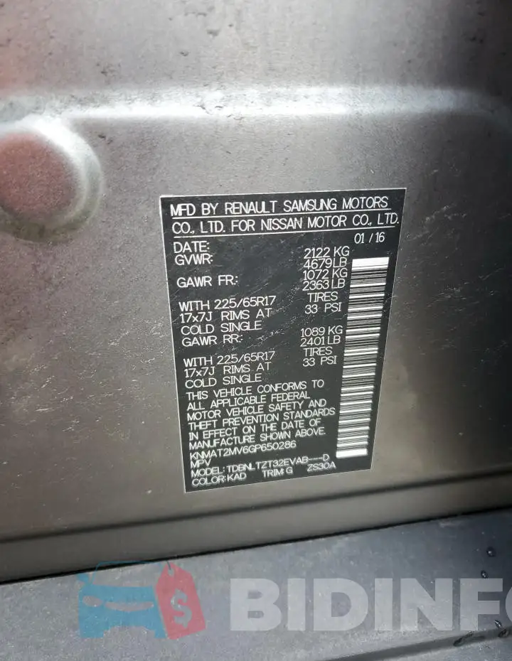 KNMAT2MV6GP650286 Photo# 13