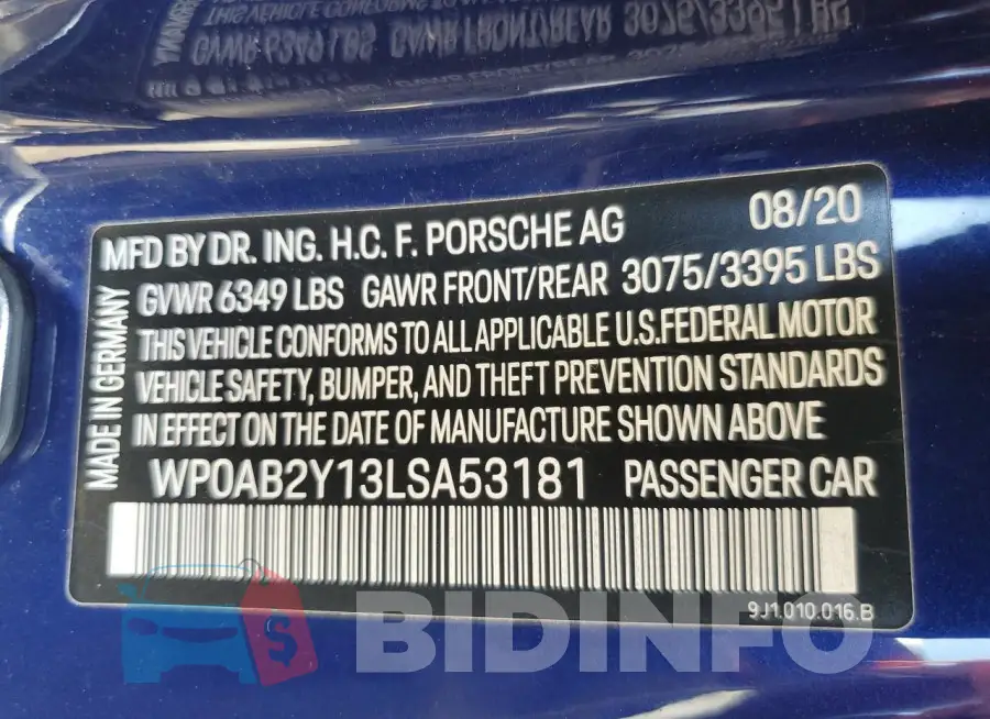 WP0AB2Y13LSA53181 Photo# 13