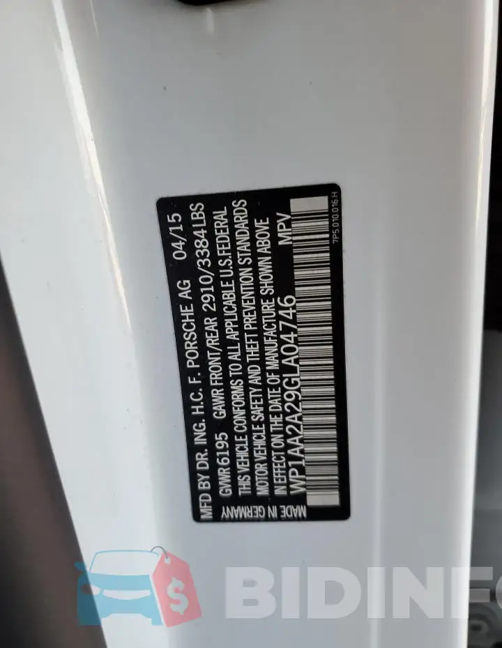 WP1AA2A29GLA04746 Photo# 13