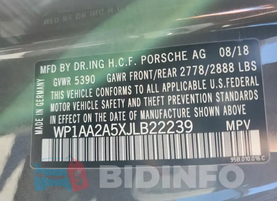 WP1AA2A5XJLB22239 Photo# 12