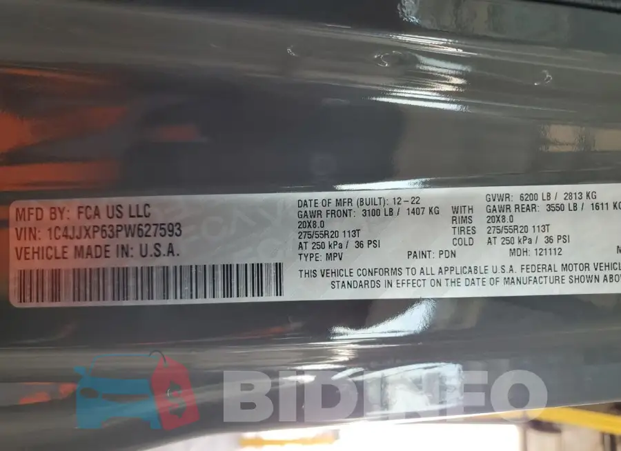 1C4JJXP63PW627593 Photo# 12