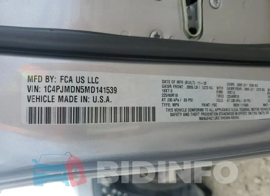 1C4PJMDN5MD141539 Photo# 14