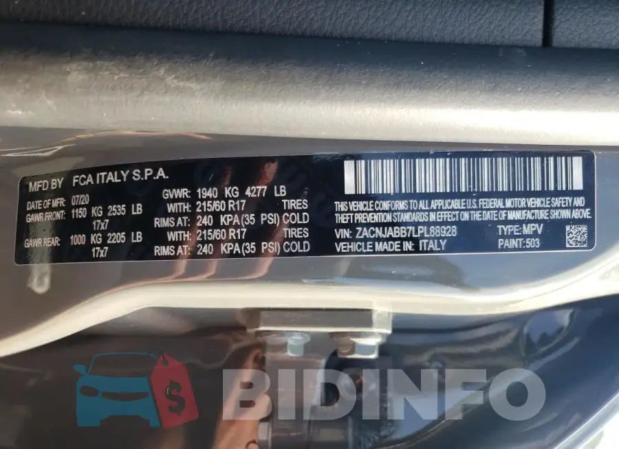 ZACNJABB7LPL88928 Photo# 13