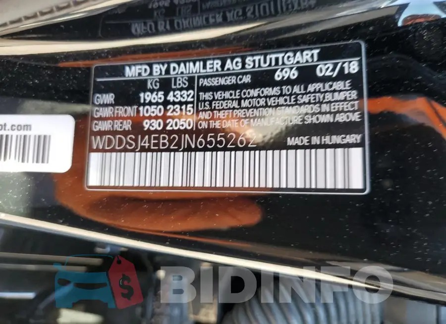 WDDSJ4EB2JN655262 Photo# 12